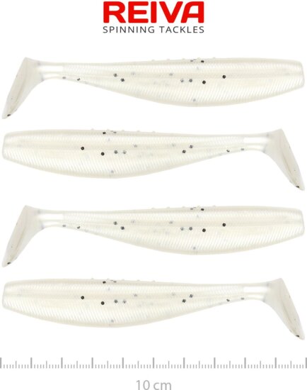 Reiva Flat Minnow Shad 10cm 4db/cs (Pearl Dot)
