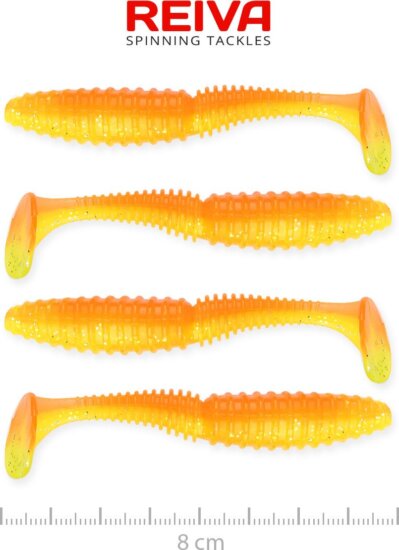 Reiva Zander Power Shad 8cm 4db/cs (Shiny Orange)