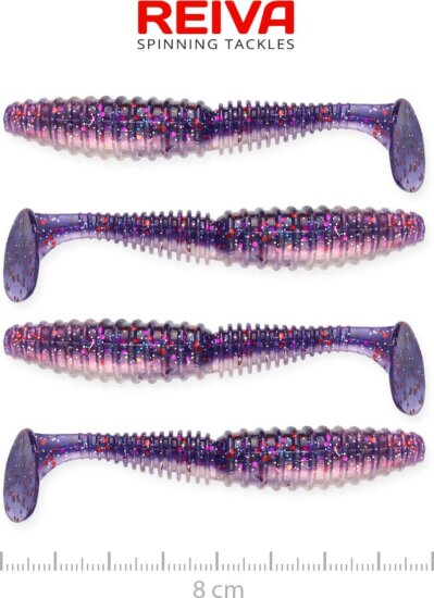 Reiva Zander Power Shad 8cm 4db/cs (Purple Pearl)