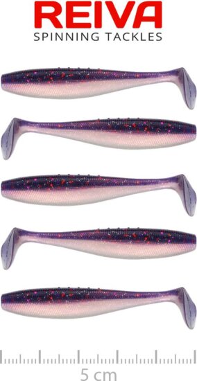 Reiva Flat Minnow Shad 5cm 5db/cs (Purple Pearl)