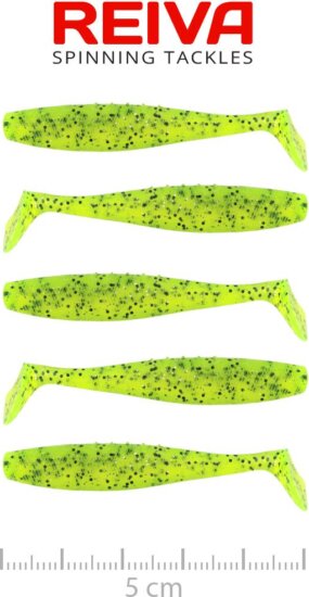 Reiva Flat Minnow Shad 5cm 5db/cs (Poppy Green)