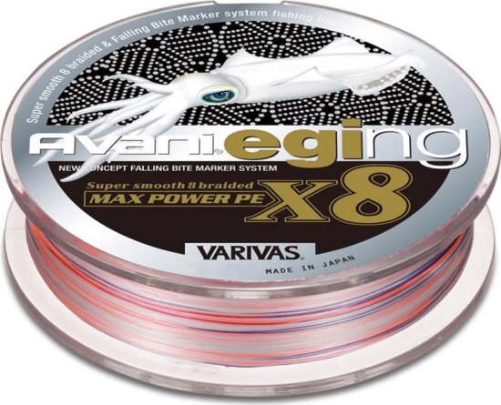 Varivas Avani Eging Max Power Pe X8 150m #0.6 14.5lbs White Orange Marking