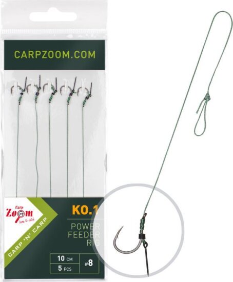 FC Power Feeder Rig KO.1 kötött method előke, 10 cm, #6, 10 mm; o0,18 mm, 5 db