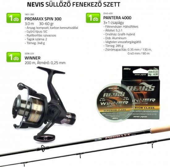 Nevis Süllőző fenekező szett 1901-300+ 2545-440+ 3206-225