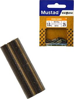 Mustad Double Barrel Sleeve- Black 1.5mm Black Nickel 25db/cs