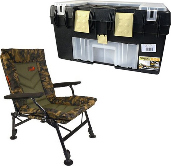 Carp Expert Comfort Camo Szék Fishing Box Tip.333 Horgász Dobozzal