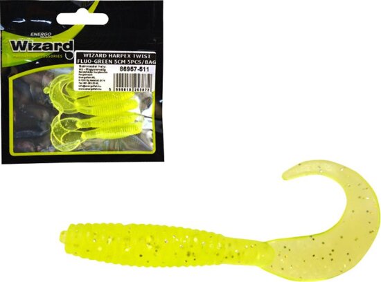 Wizard Harpex Twist Fluo-Green 5Cm 5db/cs