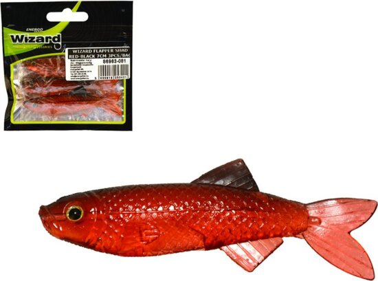Wizard Flapper Shad Red-Black 7Cm 3db/cs
