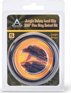 ANACONDA Jungle Gr. Safety Lead Clip 360° Fley Ring Swivel 5 szett / barna