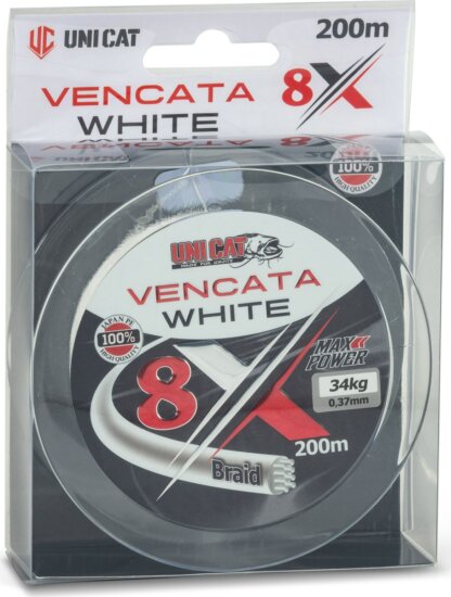 Uni Cat Vencata White 8X fonott zsinór