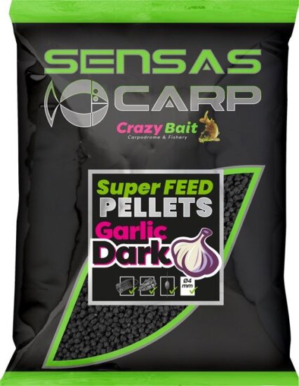 Sensas Pellet Super Feed Garlic Dark 650g 4mm