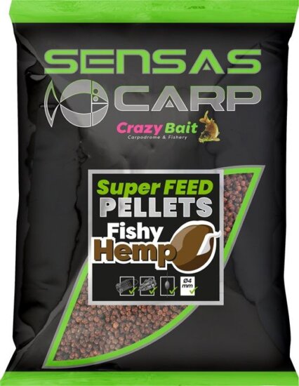 Sensas Pellet Super Feed Fishy Hemp 650g 4mm