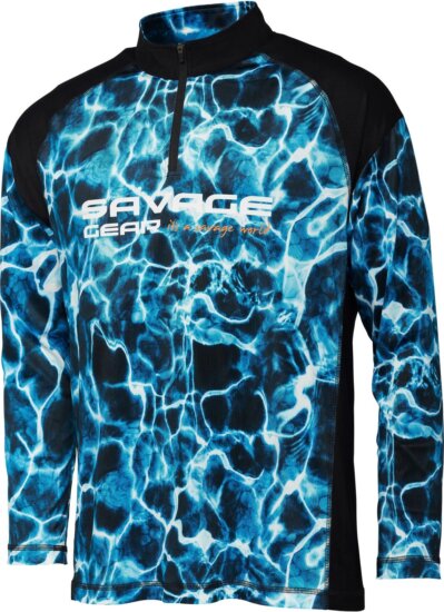 Savage Gear MARINE UV LONG SLEEVE TEE XXL SEA BLUE uv szűrő póló