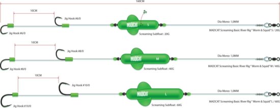 MADCAT SCREAMING BASICRR WNS 160CM1.00MM10/0 10 harcsázó előkötött szerelék