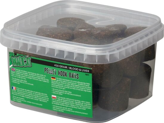 MADCAT PELLET HOOK BAIT 25MM 450G BLOOD N LIVER harcsázó pellet