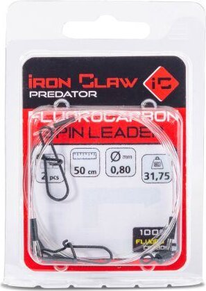 IRON CLAW Fluorocarbon Spin Leader 0,25mm/50cm/4,25kg