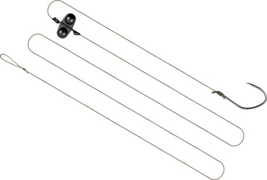 Catzoom Fonott harcsázó előke egyágú horoggal és csörgővel 220 lbs 130cm, #6/0, 1 db