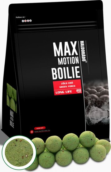 Haldorádó MAX MOTION Boilie Long Life 20 mm - Green Force