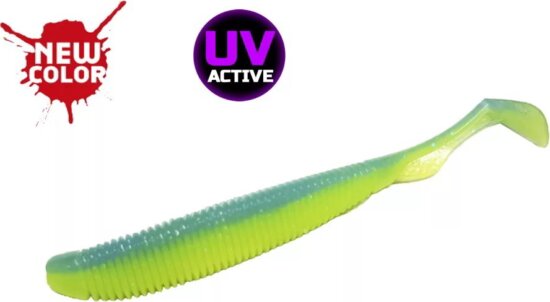 Molix RA Shad 3.8" / #686 - UV Electric Blue Chart gumihal