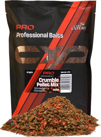 Carp Expert Pro Groundbait Crumble Pellet Mix 800g Strawberry-Octopus