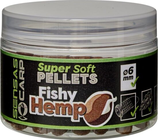 Sensas Pellet Super Soft Fishy Hemp 60g 6mm