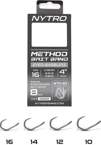 Nytro Nto-B3 Előkötött Szakáll Nélküli Csaligyűrűs Method Előke 10 Cm 16/0,19mm