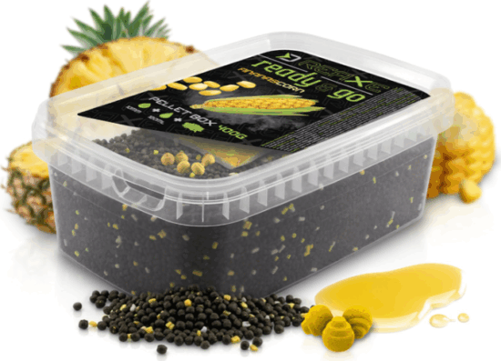 Delphin Pellet box Reaxe READY&GO - Kukorica-Ananász 400g