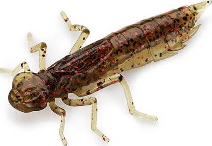 FISHUP Dragonfly 1.7" (8pcs.), #045 - Green Pumpkin/Red & Black