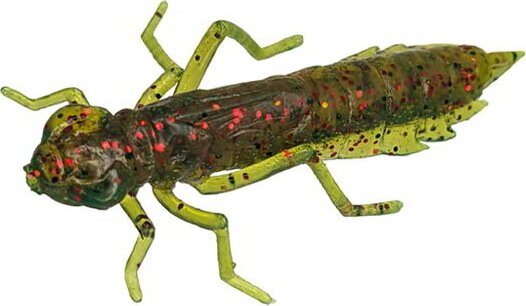 FISHUP Dragonfly 1.7" (8pcs.), #019 - Motor Oil/Red