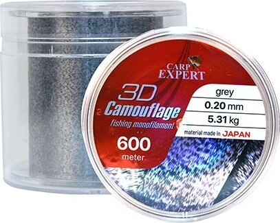 Carp Expert 3D Camouflage Grey 0,35mm 600Mgrey + Black 3D Camouflage 15,11Kg