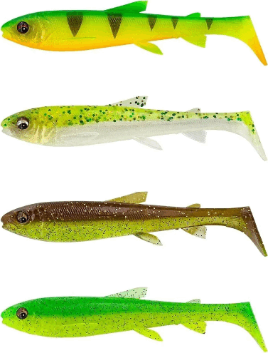 Savage Gear 3D WHITEFISH SHAD 9CM DARK WTR MIX 4PCS gumihal