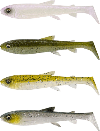 Savage Gear 3D WHITEFISH SHAD 9CM CLEAR WRT MIX 4PCS gumihal