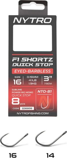 Nytro Nto-B1 Előkötött Szakáll Nélküli Quick-Stop Method Előke 7,5 Cm 16/0,13mm
