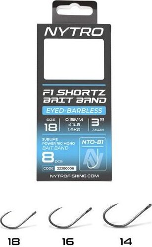 Nytro Nto-B1 Előkötött Szakáll Nélküli Csaligyűrűs Method Előke 7,5 Cm 16/0,13mm