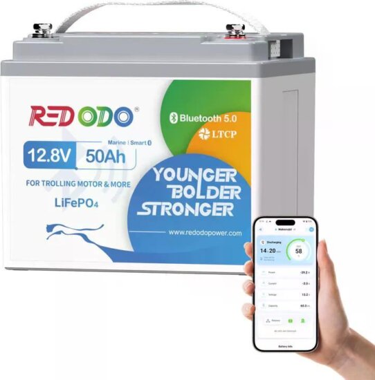 Redodo LiFePO4 12V 50Ah BlueTooth akkumulátor