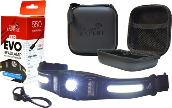 Carp Expert Evo Smart Fejlámpa Kemény Tokkal