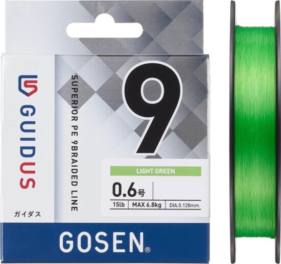 Gosen Guidus PE X9 - PE 0.6 - 150m - 0.128mm - Light Green