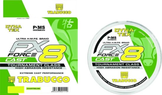 Trabucco DynaTex FX8 Force Cast Chartreuse 150m 0,165mm 20lb, fonott zsinór