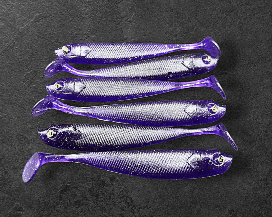 Alpha Tackle Sardine Dark Purple zöld csillámokkal / 10cm