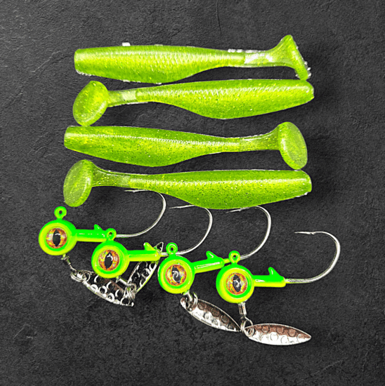 Alpha Tackle Paddleworm Flou Lime 10g jig / 7cm / 1db