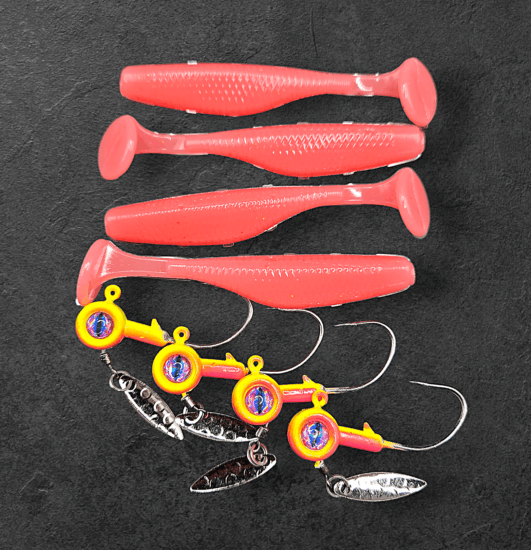 Alpha Tackle Paddleworm Flou Pink 10g jig / 7cm / 1db