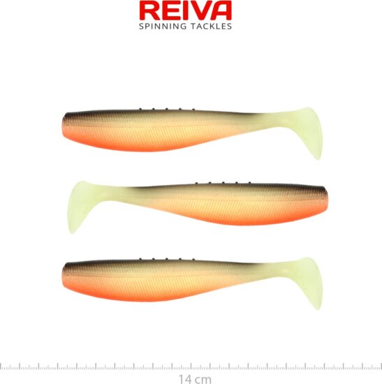 Reiva Flat Minnow shad 14cm 3db/cs (UV Roach)