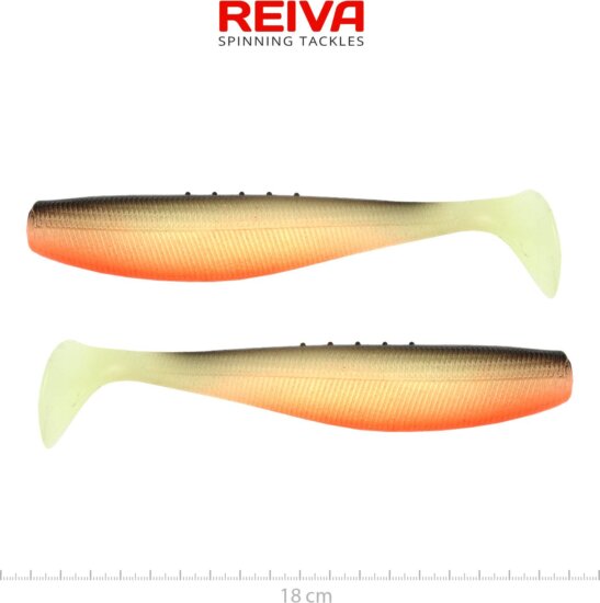Reiva Flat Minnow shad 18cm 2db/cs (UV Roach)