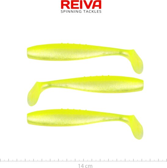 Reiva Flat Minnow shad 14cm 3db/cs (Flash Lemonade)