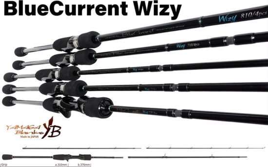 Yamaga Blanks Yamaga Blue Current Wizy 72B Baitcast 2.18m 2-21g 4 Részes