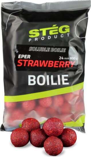 Stég Soluble Boilie 24mm 800g Strawberry