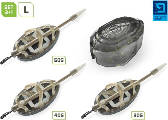 Delphin Method QUIX Reaxe Feeder Szett töltőszerszámmal 3+1 L (30g,40g,50g)
