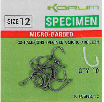 Korum XPERT SPECIMEN MICRO BARBED HOOKS - SIZE 8
