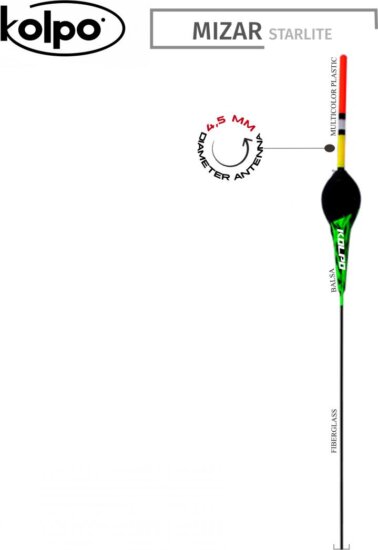 Kolpo Mizar Világító Csöves Úszó 1,5g