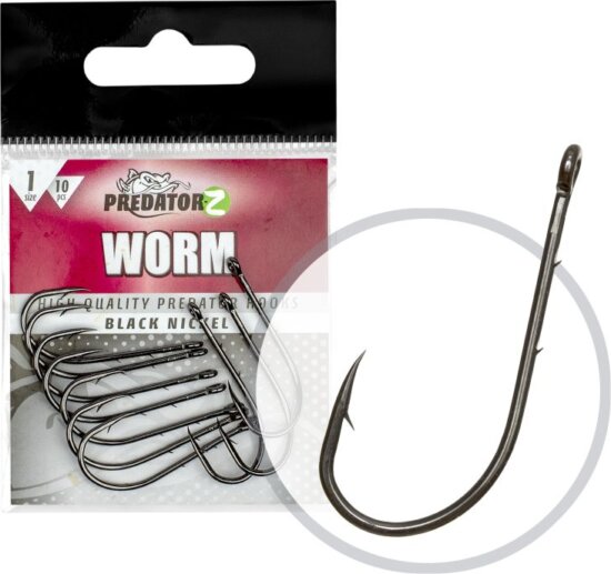 Predator-Z Füles gilisztás horog, #3/0, 10db